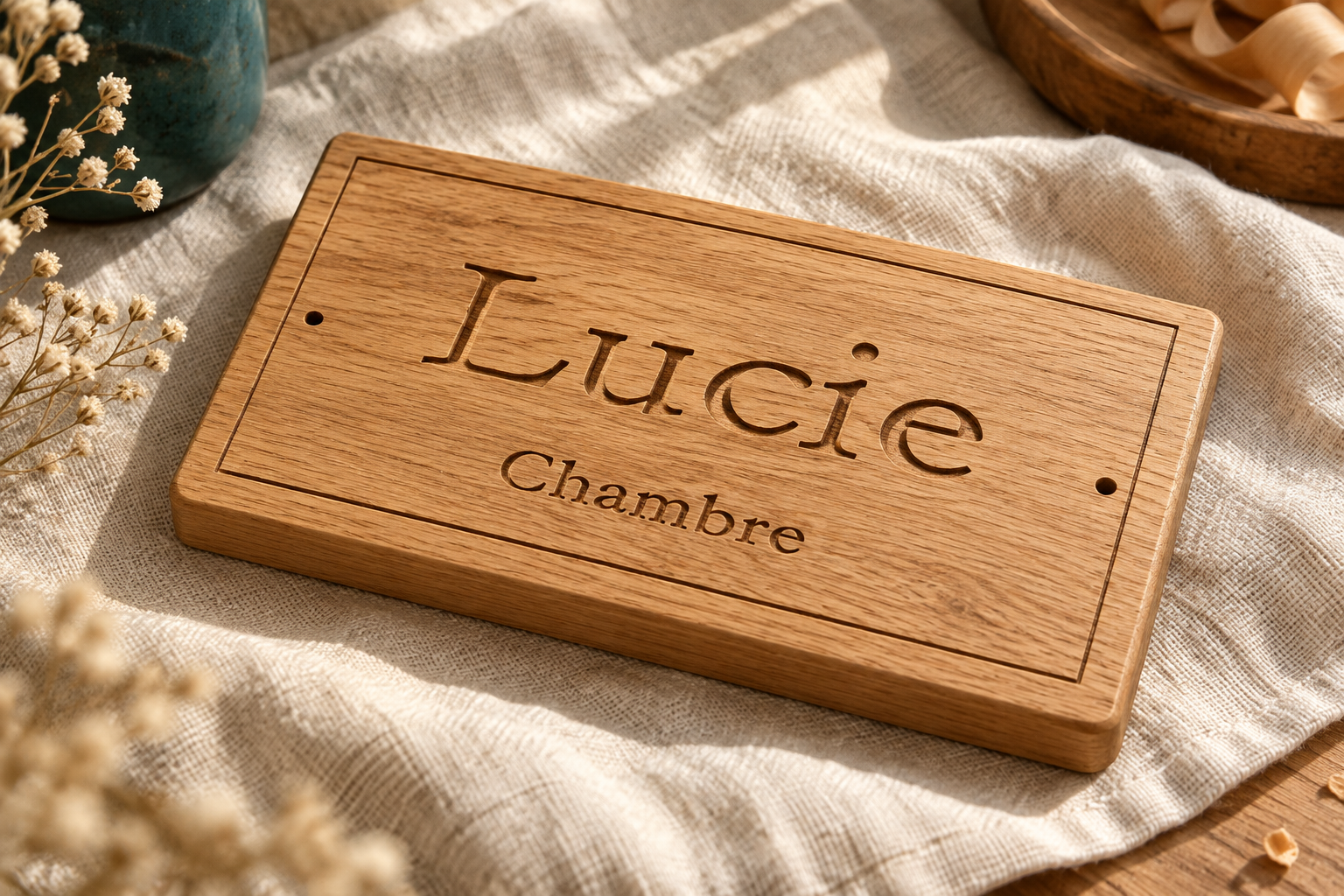 Mise en scène illustrative : Plaque de porte