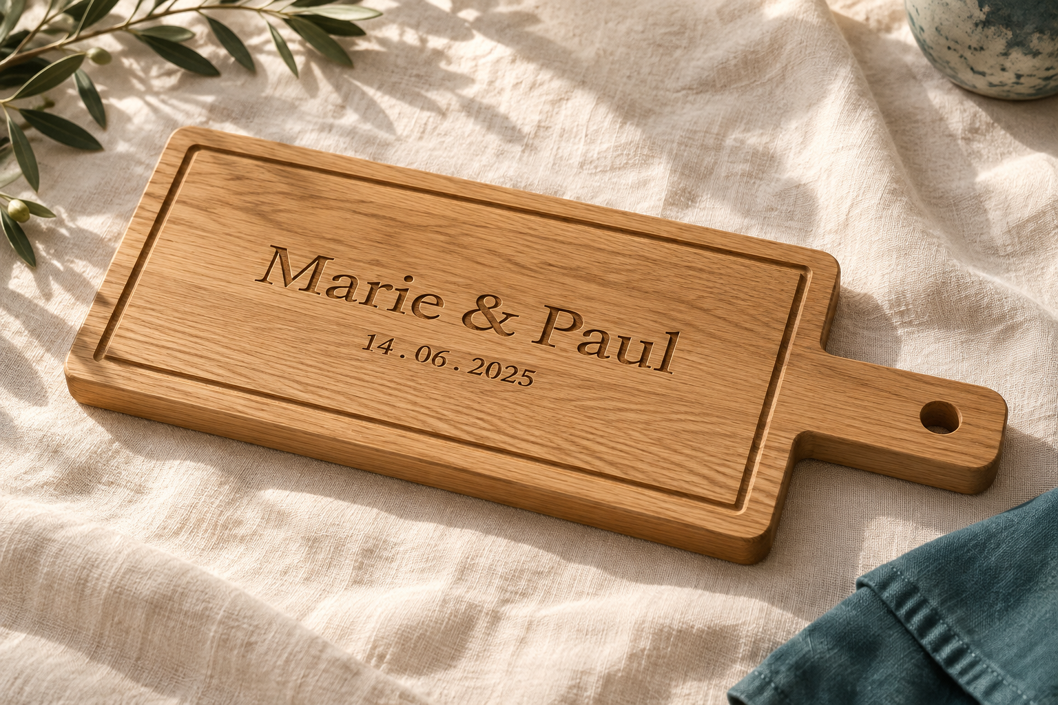 Mise en scène du modèle : Planche apéro personnalisée