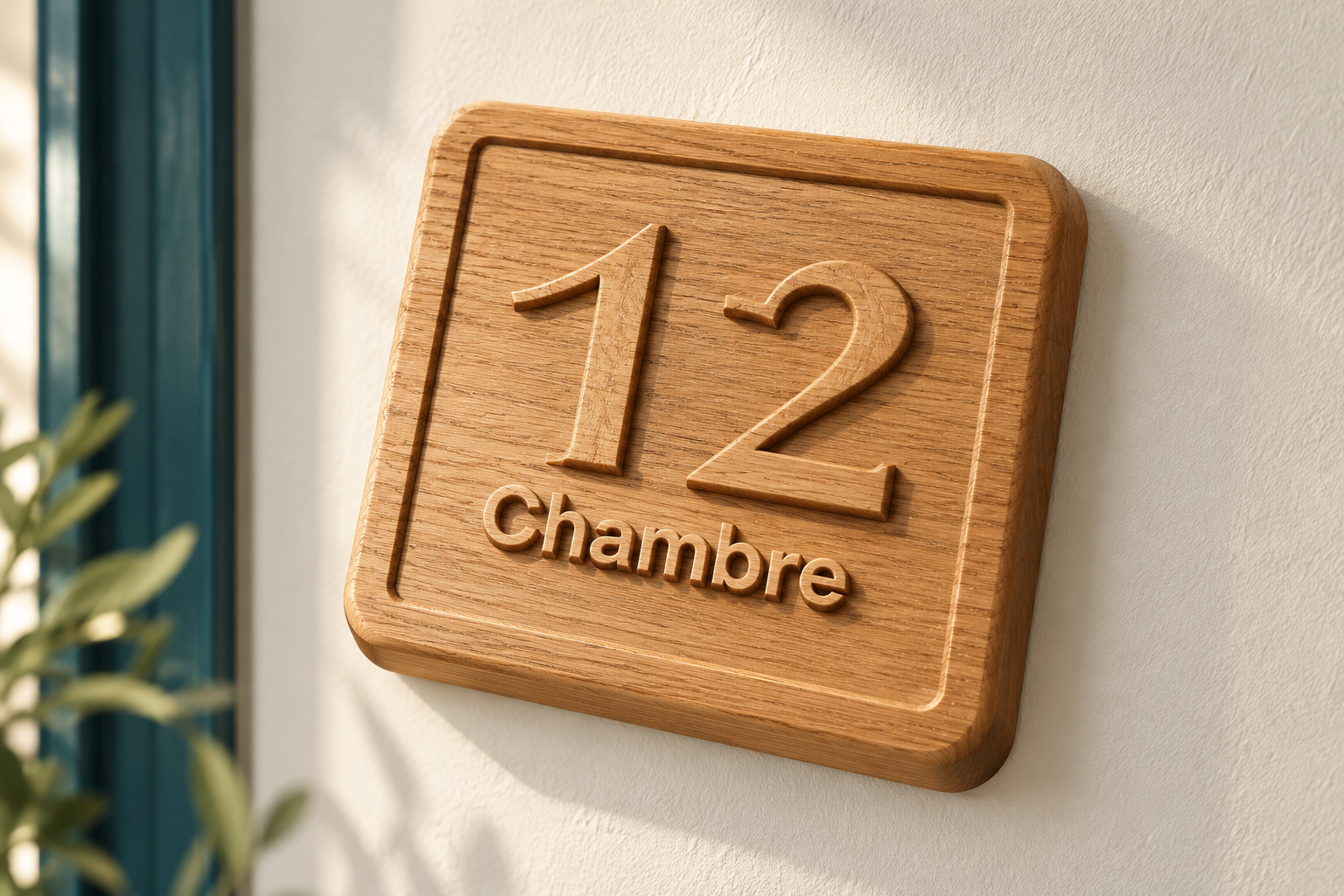Mise en scène du modèle : Numéro de chambre en relief